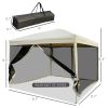 10x10 Pop Up Canopy Tent, Mesh Sidewalls, Adjustable Height, Carry Bag Included - Garden Patio Shade, Easy Setup