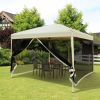 10x10 Pop Up Canopy Tent, Mesh Sidewalls, Adjustable Height, Carry Bag Included - Garden Patio Shade, Easy Setup