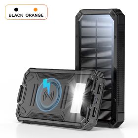 20000mAh Portable Solar Power Bank, Outdoor External Battery Charger ,2 USB Ports&1 USB-C, Built-in Bright Flashlight (Color: Black)